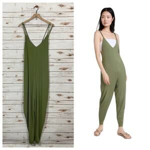 NWT Bandier Le Ore Como Modal Jumpsuit - Olive - XL